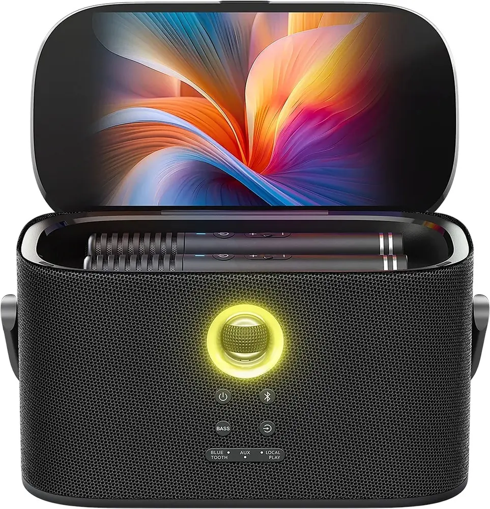Speaker de Karaoke Joog Shell S2 140W Pantalla 8" 2x Micrófonos inalámbricos