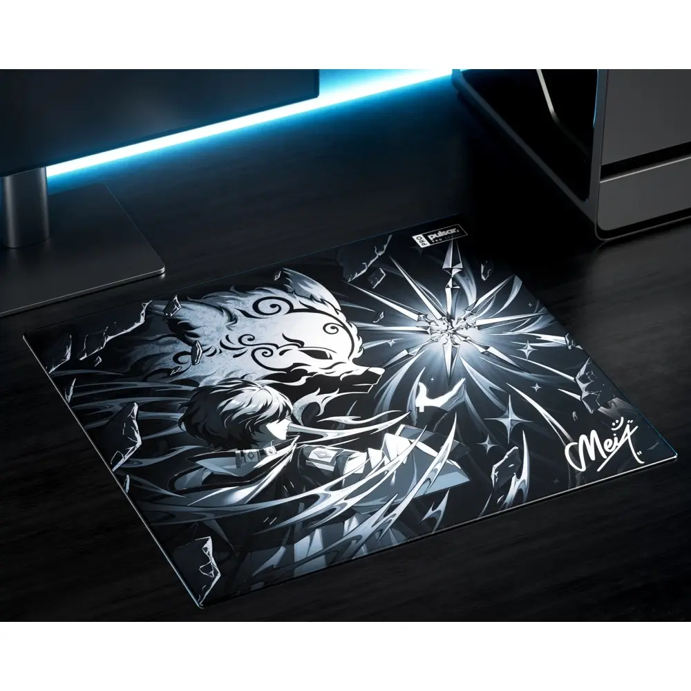 Mouse Pad Gamer Pulsar Pro Series Meiy Glass XLE - Black 50 x 45
